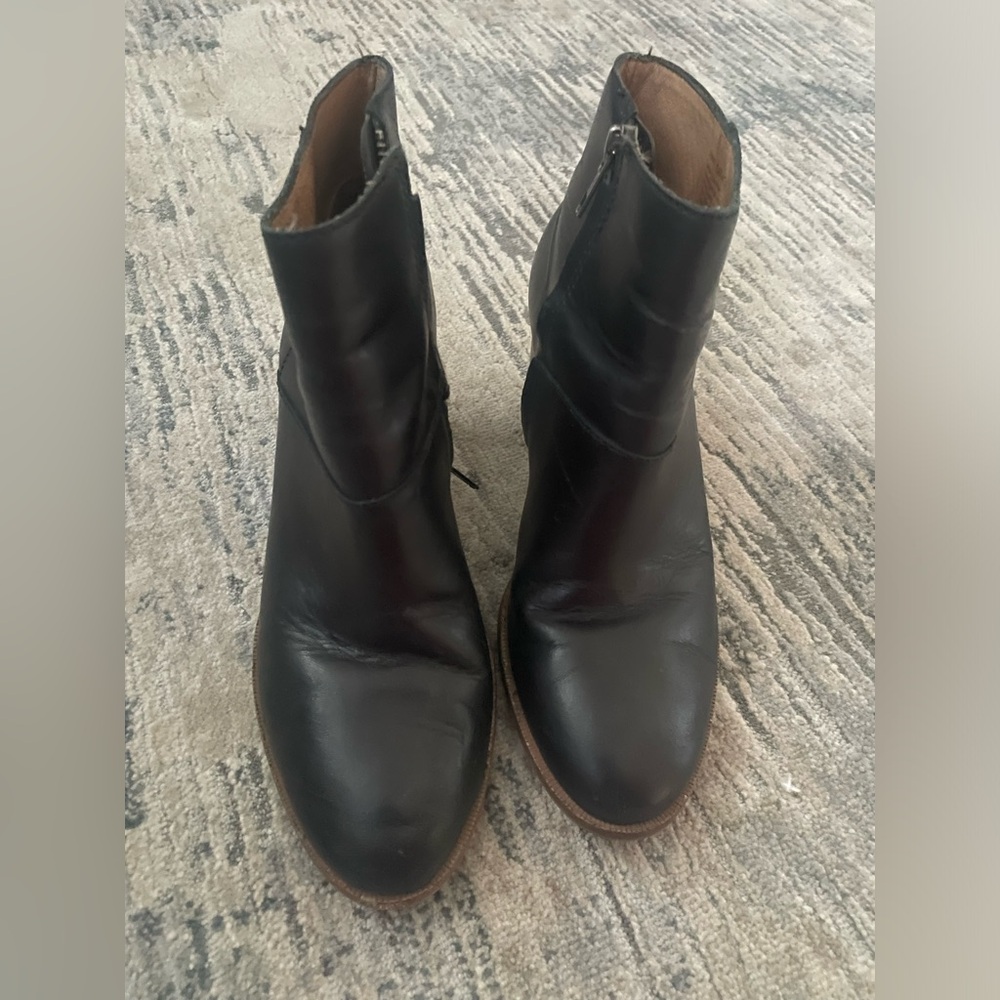 Madewell The Rosie Ankle Boot in Black Leather Ankle Boots Booties Size 6.5